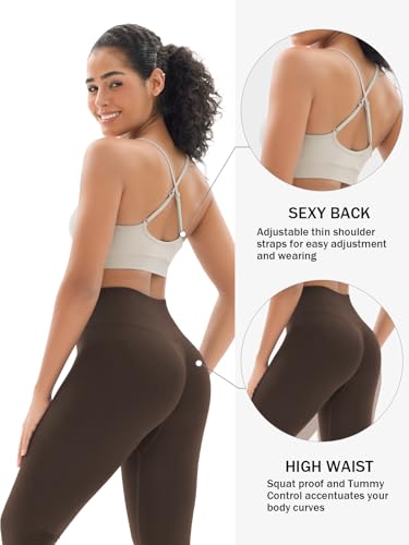 Seamless Workout Sets for Women 2 Piece Adjustable Strappy Sports Bra with High Waisted Butt Lifting Leggings Gym Sets2