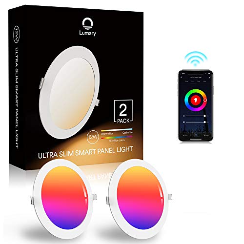Faretti LED da Incasso 12W, Lumary Luci Wi-Fi Intelligente Dimerabile e Bianco(2700K-6500K) Lampada Ultrasottili da Soffitto È controllato da APP, Funziona con Alexa, Google Home