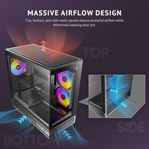 Image of Antec C2M ARGB, Micro ATX PC Case, 3 PWM ARGB Fans Included, Black