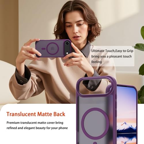 Image of Magnetic for iPhone 17 Air Phone Case, [Compatible with MagSafe], Screen Protector X1, [Military Grade Drop Protection],Matte Finish,Slim,Shockproof,Protective (Deep Purple, iPhone 17 AIR)