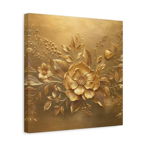 Tableau fleur dorée au-dessus du canapé pour un salon lumineux