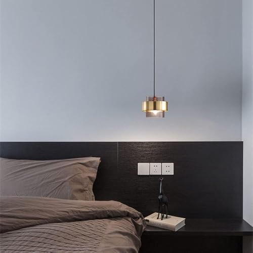 LED Modern Chandelier Lamp Personality Model Room Glass Hanging Lamp Luxury Bedside Bedroom Restaurant Chandelier Simple Corridor Entrance Hanging Lamp