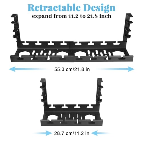 seOSTO Raccogli Cavi Scrivania, Porta Cavi Scrivania senza Forare, Retrattile Portacavi sotto Scrivania,Super Robusti per Cavi Ordinati, Cable Management, Organizer Cavi Scrivania per Ufficio e Casa