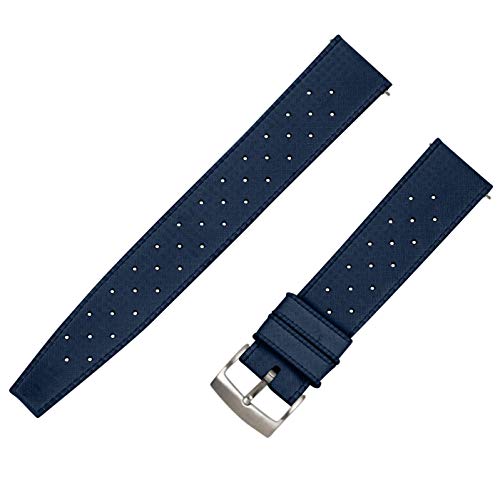 Clockwork Synergy - Rally Rubber Quick Release Watch Bands Strap - Navy - 22mm for Men Women Watch Straps