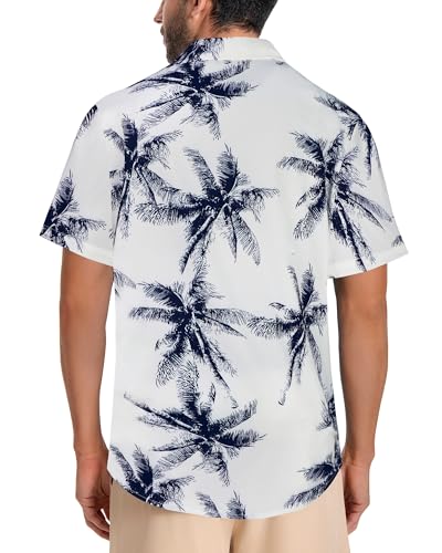 Image of Men Hawaiian Shirt Short Sleeve Summer Beach Button Down Shirts with Pocket
