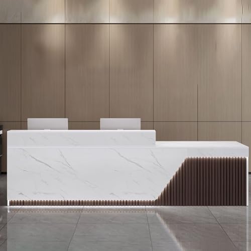Genérico Mostrador de recepción, mostrador de Venta minorista, Caja, cajero, taquilla de Oficina con cajones, Cable, mostrador de recepción de salón con Tiras de luz LED, mostrador de recepción Moder