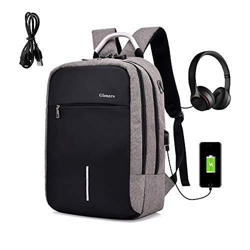 Gimars Mochila Unisex Casual antirrobo Oficina Trabajo portatil Ordenador 15.6 Pulgadas