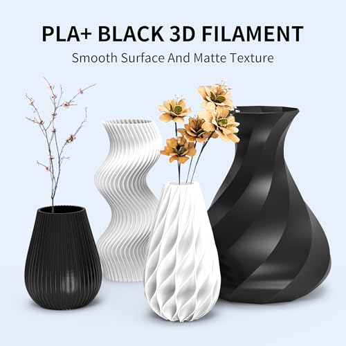 Image of RAMBERY 4KG PLA+ 3D Printer Filament 1.75mm, Toughness Upgraded, 3D Printing Filament Fit Most FDM Printers, PLA Plus Black X 4 Spools
