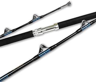 Fiblink Saltwater Offshore Heavy Trolling Fishing Rod Big Game Conventional Boat Fishing Roller Rod Pole with All Roller Guides (Heavy Power, 5-Feet 1-Inch) (80-120-Pound Test)