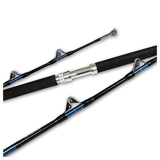 Fiblink Saltwater Offshore Trolling Fishing Rod Big Game Heavy Spinning Conventional Boat Fishing Roller Rod Pole with All Roller Guides (Heavy Power, 5-Feet 1-Inch, 30-50-Pound Test)