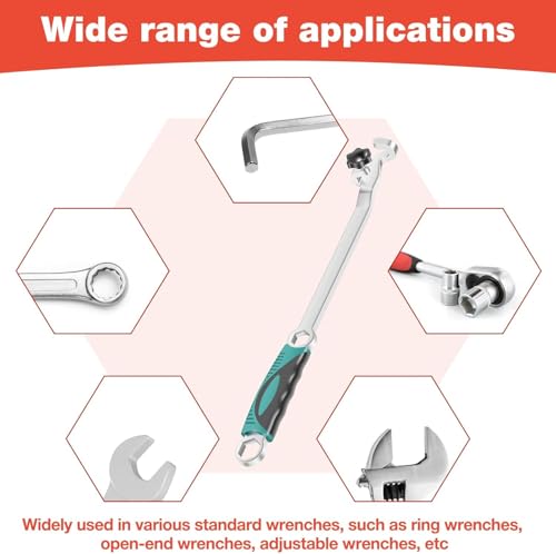 Image of NIHUIFDPY Wrench Extender Tool 15 inch (40cm), CR-V Universal Wrench Extension Adaptor Bar for Maximum Leverage, Torque Multiplier Tool with Non-Slip Grip for Mechanics & DIY, Fits Up to 1 inch (24mm)