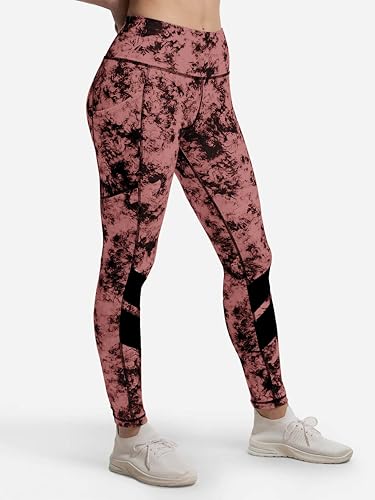 Image of Mehrang Women's Printed Gym wear /Active Wear Tights Strechable Leggings with Breathable Mesh and Side Pockets