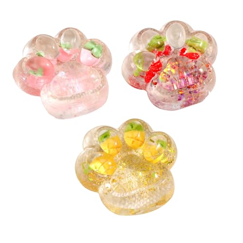 Katzenpfoten Squishy, 3 Stück Squishy Pfote in Erdbeerrosa, Kirschrot und...