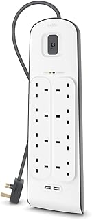 Belkin 8 Way/8 Plug Surge Protection Strip With 2 Meters Cord Length