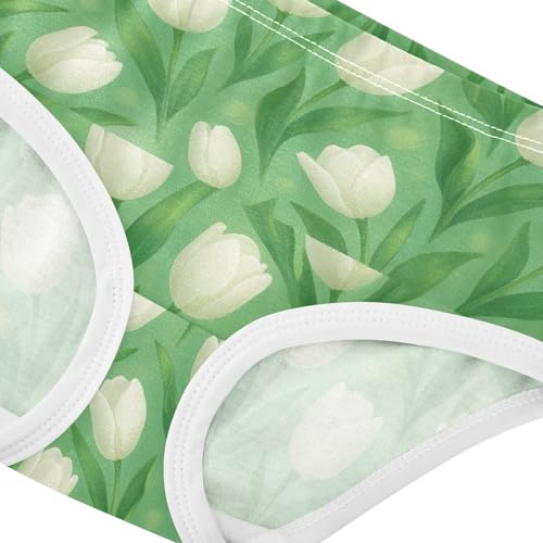 Joisal White Tulips Green Leaves Girls Underwear Toddlers 2t Cotton Panties for Girl Animals Kids Undies Briefs4