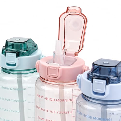 Image of Transparent Water Bottle 2000ML with Motivational Time Marker | Leak Proof&Break-Proof 2 litre water bottle | Best Usage For Office /School /Gym /Travel Water Bottle