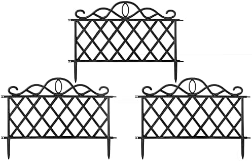 Top 5 Must-Have Plastic Fencing Options You Didn't Know About 4 Plastic Garden Edging Border Fence, Flower Bed Barrier, Set of 3, Black