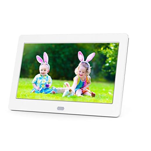 7 inch Digital Picture Frame with 1920x1080 IPS Screen Digital Photo Frame Support 1080P Video, Adjustable Brightness, Image Preview, Timing Power On/Off, Background Music, Slideshow Mode, White