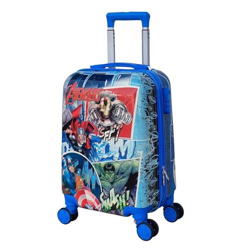 Image of JUNIOR JOE Polycarbonate 4 Wheels 360 Degree 20 Inch Rolling Suitcase for Kids Carry-On Overnight Travel Trolley Bag (Light Blue)