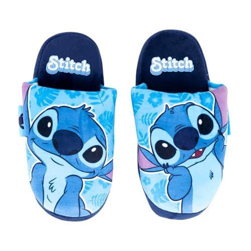 Disney Stitch Zapatillas de Estar por Casa para Niña, Pantuflas Suela Antideslizante, Regalo para Niñas | Talla EU 28/29 - Azul