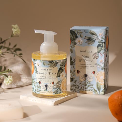Image of ROMIIE ZOI Foaming Hand Soap, Neroli & Thyme, 500ml / 16.8fl.oz | With Gift Box, Gentle cleansing, nourishes skin without drying