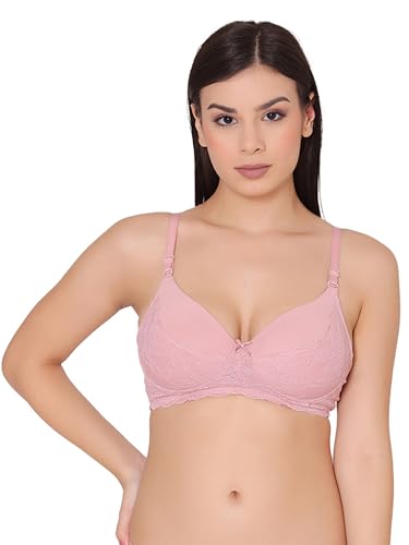 Image of Groversons Paris Beauty Women's Padded, Non-Wired, Multiway, T-Shirt Bra with lace (BR097)