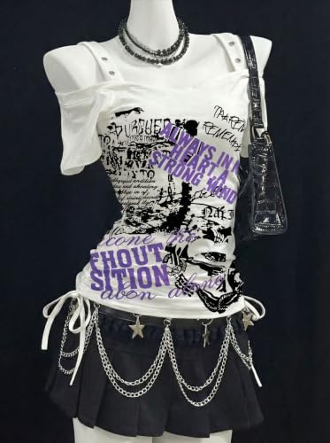 Image of Kawaii Cutecore Harajuku Vintage Y2k 2000s Tops Summer Goth Emo Alt Short Sleeve Graphic Tee