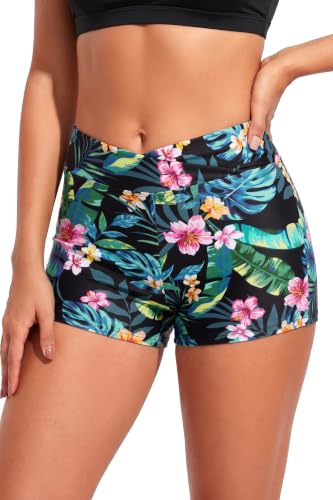 Image of Womens V Cross Swim Shorts Tummy Control Bottoms (Available in Plus)