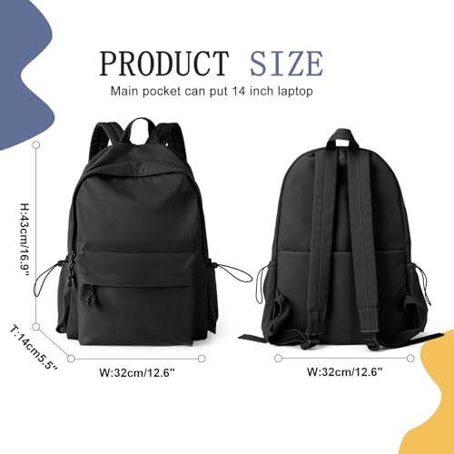 Black Backpack for Women College Cute Aesthetic Laptop Backpack Men Teacher Work Lightweight Casual Daypack Backpacks Anti theft Computer Gym Backpacks with Laptop Compartment3