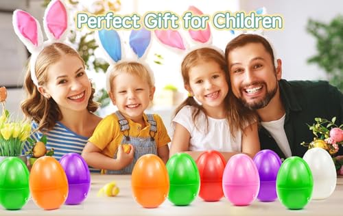 AUFIKR 6-Farbe 2.5 Ostereier für die Füllung behandelt, Ostern Thema Party Gunst, Ostereier jagen, Korb Stuffers Füller, Klassenzimmer Preis (24, Mehrfarbig)