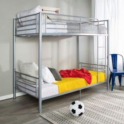 Image of Bunk Metal Bed Size 3 X 6 Feet Load Capacity 300 Kg In Silver Colour (Paint Finished) - Single, Glossy