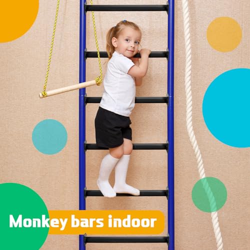 Dunzy 12 Pack Monkey Bars Swing Set Accessories Rods Playset Ladder Rungs Hardware Kit Steel Monkey Bar with Screws for Backyard Playground Equipment Mounting Plates(16.5 Inch,Black)