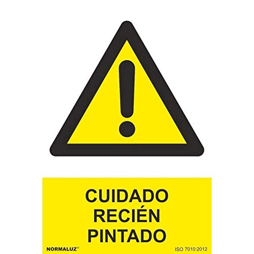 Normaluz Rd30651 - Señal Adhesiva Cuidado Recién Pintado Adhesivo De Vinilo 20X30 Cm Con Cte, Ripci