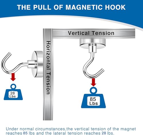 Image of LOVIMAG Magnetic Hooks, Cruise Essentials 2026, 25 Pack-85LBS | Heavy Duty Strong Magnet Hook for Cruise Cabin, Refrigerator Fridge, Ship, Classroom, Kitchen Grills, Silver