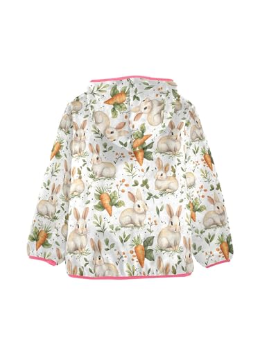 Cute Rabbits and Carrots Girls Fleece Jacket Girls Jacket Girl Coats Zip Up Hoodie Children Outerwear 2-3T2