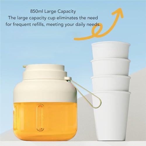 Licuadora portátil recargable de 850ml, mini batidora USB compacta de 40W naranja 4