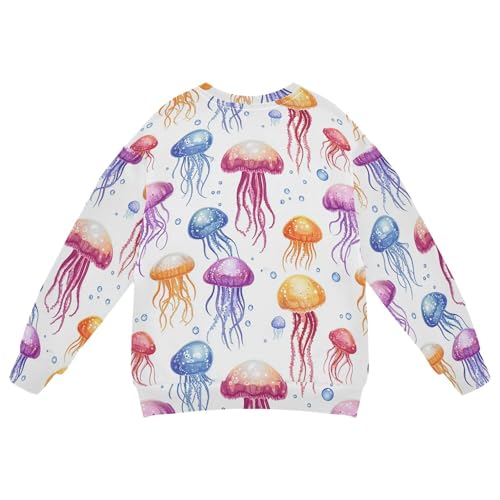 JUNZAN Funny Jellyfish White Little Kids Hoodie Sweatshirt Crewneck Sweatshirts for Boys Sports 4T2