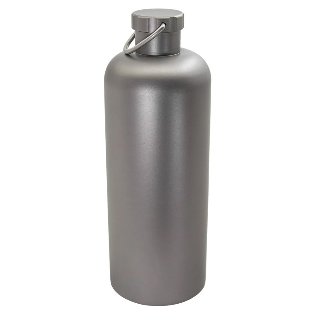 Gourde en titane pur 600 ml - Légère et durable - Pour camping, randonnée, cyclisme, voyage, sports de plein air - Réutilisable - Gris