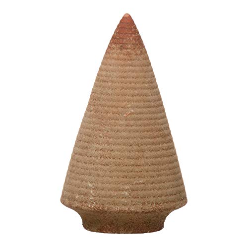 Creative Co-Op 5-1/2" Round x 9-1/2"H Stoneware Tree, Distressed Terra-Cotta & Moss Finish Figures and Figurines, Multi