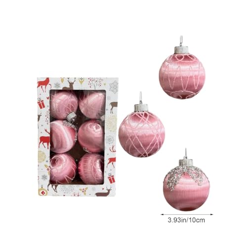 6pcs Vintage P-Ink Velvet Christmas Balls, Christmas Tree Ornaments, Gifts - image 4