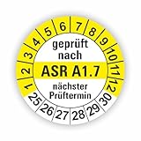 Fassbender-Druck PRÜFPLAKETTEN - Hochwertige Prüfetiketten ASR A1.7 Prüfung Ø 20mm - Selbstklebende PVC-Folie - Wartungsetiketten für Prüfung - Prüfplakette für Prüfungsnachweis (5 Stück)