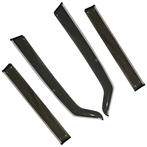 biosp Vent Visor For Jeep Renegade 2015 2016 2017 2018 2019 Rain Sun Shade Window Deflectors Shield Wind Guard Side-Custom Fit 4 Pcs Set Smoke Gray