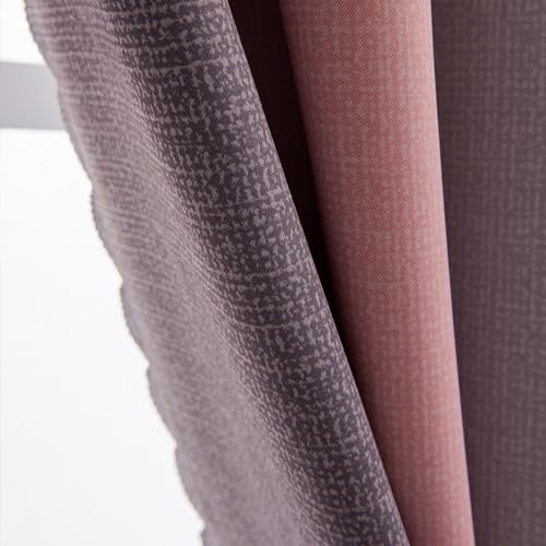 Image of Yancorp Curtains for Girls Bedroom Kids Curtain Hollow-Out Star Window Nursery Curtain 63 inches Length Room Darkening Grommet 2 Layers (Pink Grey, W34 X L42)