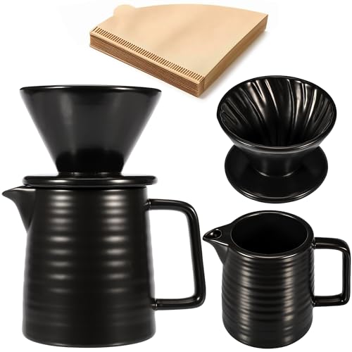 Comparison: Best Starbucks Pour Over Ceramic 11 AWTBDP Pour Over Coffee Maker, 17oz Pour Over Coffee Dripper Ceramic Retain Heat with 50PCS Paper Coffee Filter for Father's Day Christmas, Reusable Drip Coffee Maker for Café Restaurant Home Camping