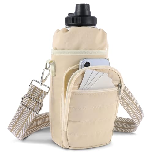 Aodotx Insulated Water Bottle Crossbody Bag 16-40oz with Phone Pocket
