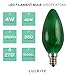 Luxrite CTC 4W Green Color LED, Equivalent to 40W Incandesent Bulb, Vintage Filament Bulb, 350 Lumens, E12 Candelabra Base, UL Listed, 15,000 Hours Life, Decorative Bulb, 1-Piece