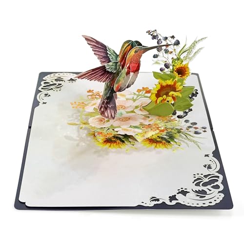 CUTPOPUP-Hummingbird-Birthday-Card-Pop-Up-Mothers-Day-Card-Fathers-Day-Card-Mothers-Day-3D-Popup-Greeting-Birthday-Card-for-Women-Wife-Grandma-Hummingbird-Sunflower 41j+QhaFpyL