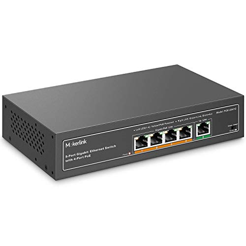 MokerLink Gigabit POE Switch, 5 Port and 8 Port PoE Switch, IEEE802.3af/at, Unmanaged Plug and Play, Sturdy Metal Fanless miniatura 2