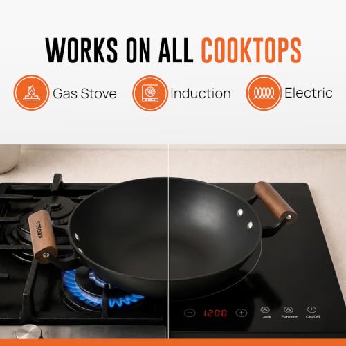 Image of KROSLO Lightweight Cast Iron Kadhai 28 cm | 100% Non-Toxic | Naturally Non Stick | Rust Resistant | Metal Spatula Friendly | Baby Food Safe