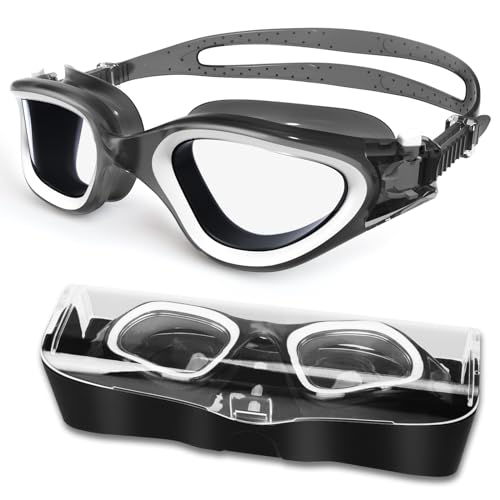 HotSrace Swimming Goggles Anti Fog Anti UV No Leakage,Swim Goggles Soft Silicone Clear Vision Easy to Adjust for Adult Men Women Teenager